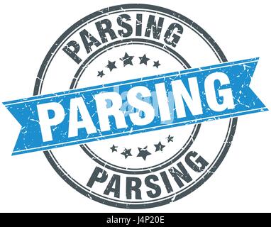 L'analisi di round grunge timbro a nastro Illustrazione Vettoriale