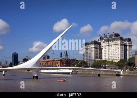 Argentina, Buenos Aires, parte della città di Puerto Madero, Puente de la Mujer, Foto Stock