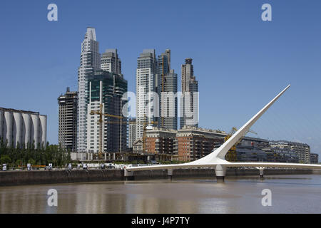 Argentina, Buenos Aires, parte della città di Puerto Madero, Puente de la Mujer, Foto Stock