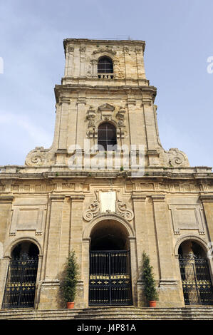 L'Italia, isola di Sicilia, Enna, cattedrale, facciata barocca, dettaglio Foto Stock