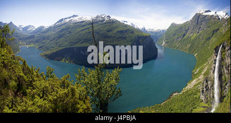 Norvegia, il Geirangerfjord, visualizzazione Foto Stock