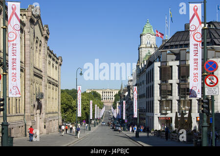 La Norvegia di Oslo, Karl Johan's Gate, serratura, Foto Stock