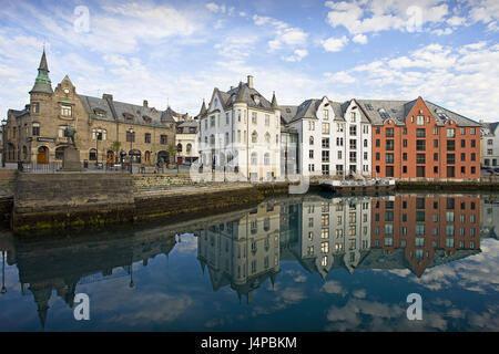 Norvegia, ale suono, vista città, Foto Stock