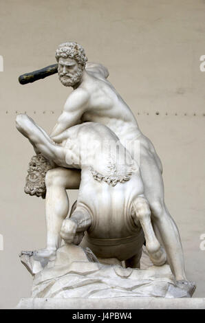 L'Italia, Toscana, Firenze, loggia dei Lanzi, in Piazza della Signoria, statua, dettaglio Foto Stock