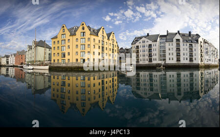 Norvegia, ale suono, vista città, Foto Stock