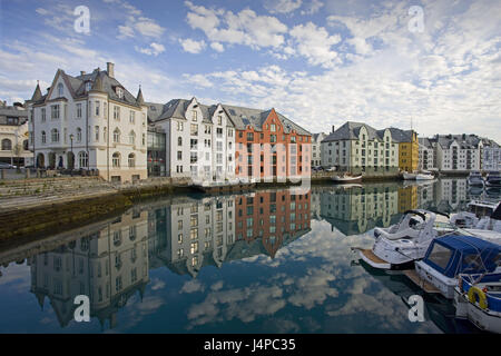 Norvegia, ale suono, vista città, Foto Stock