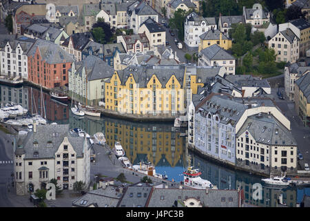 Norvegia, ale suono, vista città, Foto Stock