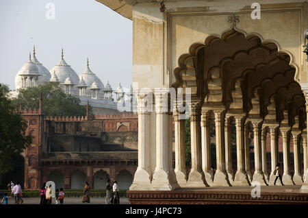 India, Uttar Pradesh, Agra Red Fort, Moti Masjid, Moshee e Diwan-i-Khas, Foto Stock