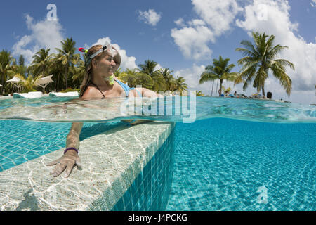 In vacanza alle Maldive, Maldive, sud volte atoll, Foto Stock