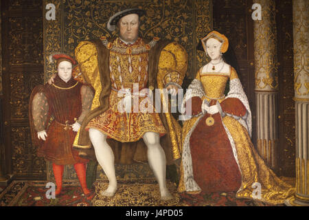 Gran Bretagna, Inghilterra, London, Hampton Court Palace, Grande suono, pittura, Henry VIII, Jane Seymour, Prince Edward, Foto Stock