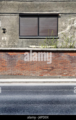 Strada, facciata di casa, dettaglio Foto Stock