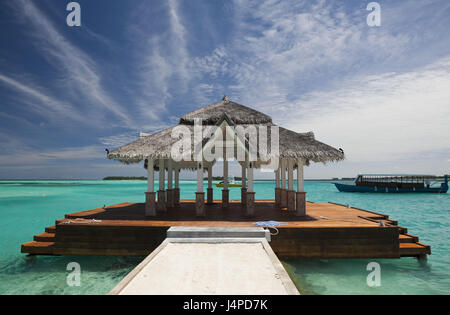 Bridge, isole Maldive Kandooma, Maldive, sud volte atoll, Foto Stock