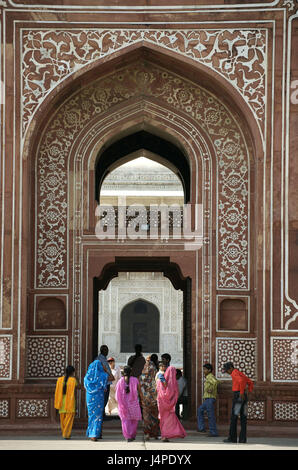 India, Uttar Pradesh, Agra, Itimad-Ud-Daulah mausoleo, Foto Stock