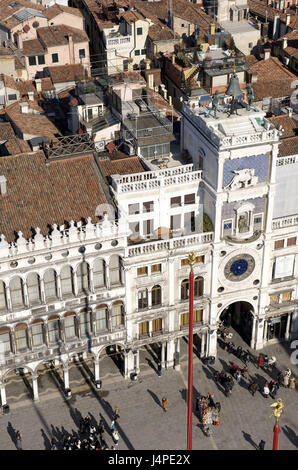 L'Italia, Veneto, Venezia, Piazza San Marco e Torre dell'orologio, Foto Stock