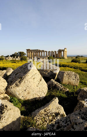 L'Italia, sicilia, Selinunte, l'Acropoli, il Tempio di Eracle, Foto Stock