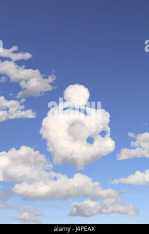 Cielo blu, la formazione di nube, salvadanaio, carattere Foto Stock