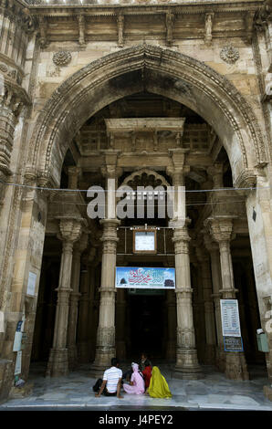 India, Gujarat, Ahmedabad, Jama Masjid, la moschea, Foto Stock