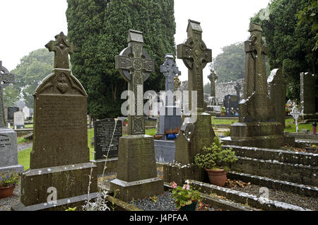 In Irlanda, il Leinster, nella contea di Louth, Mainistir Bhuithe, Monasterboice, cimitero, Foto Stock