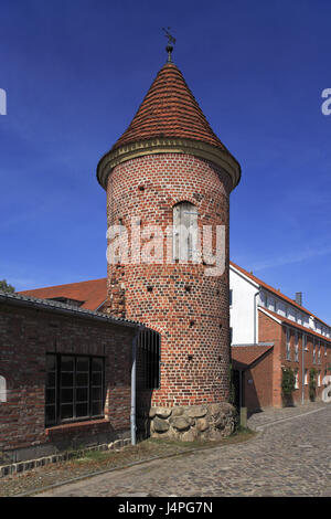 Germania, Meclemburgo-Pomerania occidentale, castello di Witten, fortificazione della città, la torre della città, Foto Stock