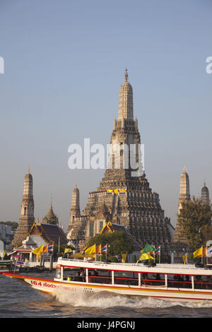 Thailandia, Bangkok, Wat Arun e del Fiume Chao Praya, Foto Stock