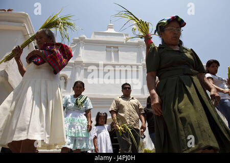 El Salvador, Panchimalco, Domenica delle Palme, Processione, credenti, Foto Stock