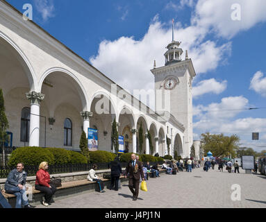 Stazione ferroviaria, Crimea, Simferopol, passante, turistico, nessun modello di rilascio, Foto Stock