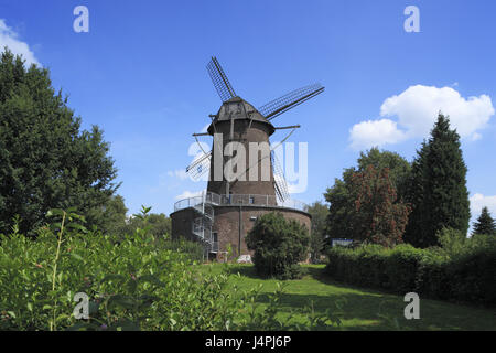 Germania, Duisburg, dissenteria area, Renania settentrionale-Vestfalia, Duisburg-Rheinhausen, Duisburg-Rheinhausen-Bergheim, Bergheimer mill, mulino a vento, torre mulino a vento, ristorante, Foto Stock