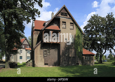 Germania, Duisburg, dissenteria area, Renania settentrionale-Vestfalia, Duisburg-Friemersheim, ufficiale della casa di insediamento Bliers, colonia di villa, casa, sgangherate, Foto Stock