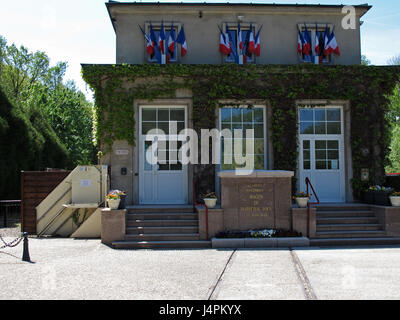 Museo dell'Armistizio, carro du Marechal Foch, radura dell'Armistizio, radura di Rethondes, armistizio del 11 novembre 1918, Foresta di Compiegne, Oise, Foto Stock