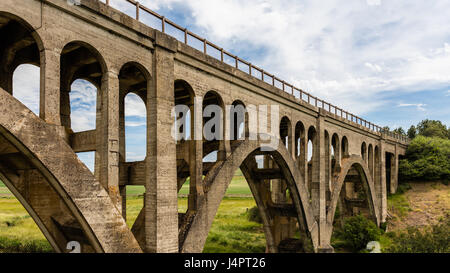 Ponte ferroviario nell'area Palouse di Eastern Washington. Foto Stock