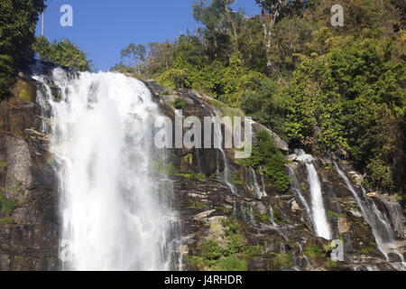 Thailandia Chiang possono, il Doi Inthanon National Park, Wachiratharn cascata, dettaglio, Foto Stock