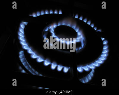 Gamma di gas, fiamme, Foto Stock