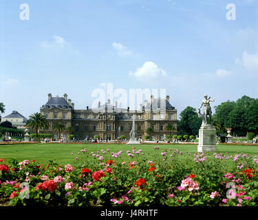 Senato, dal giardino del Lussemburgo, Parigi, Francia, Foto Stock