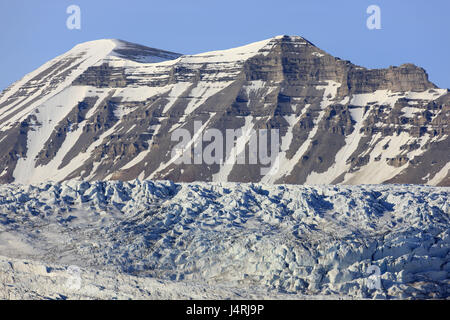 Norvegia Isole Svalbard, Spitsbergen, Isfjord, ghiacciaio Nordenskiold, Foto Stock