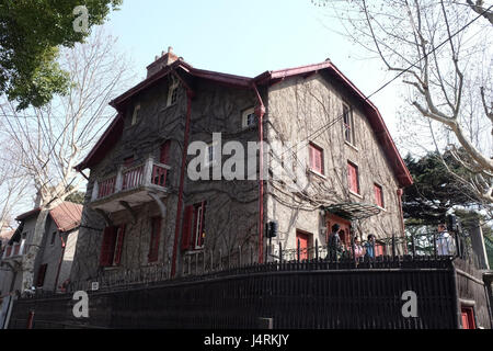 Concessione francese Area, residenza di Zhou Enlai (ex Primo Ministro cinese) in Cina a Shanghai, 27 febbraio 2016. Foto Stock