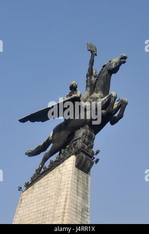 Chollima statua, Pyongyang, Corea del Nord Foto Stock