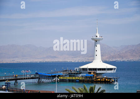 Osservatorio sottomarino, Eilat, Israele Foto Stock