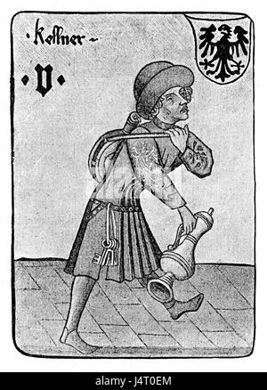 Il tedesco Tarocchi XV secolo: il locandiere Foto Stock