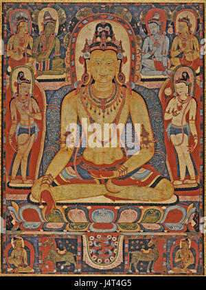 Il Jina Ratnasambhava Buddha Tibet Centrale, un monastero Kadampa, 1150 1225, LACMA Foto Stock