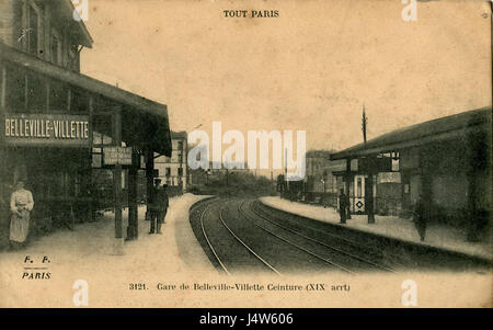 Tout Paris Gare de Vilette Belleville Ceinture (XIXe arte) Foto Stock