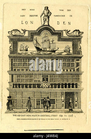 Il vecchio East India casa in Leadenhall Street 1648 a 1726 Foto Stock