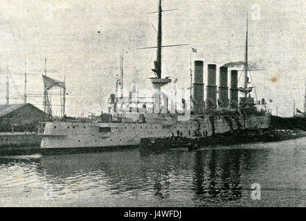 Varyag a Chemulpo Bay Corea 1904 Foto Stock