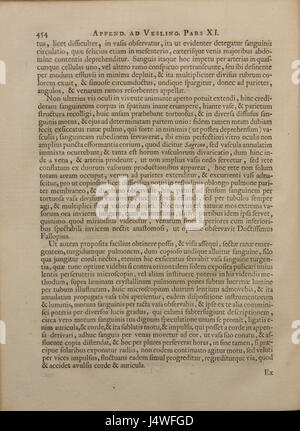 Il *Syntagma anatomicum* di Vesling è un'opera completa sull'anatomia umana pubblicata nel XVII secolo. Questo trattato anatomico, incluse illustrazioni dettagliate, ha avanzato la comprensione dell'anatomia umana durante il primo periodo moderno, influenzando gli studi medici successivi. Foto Stock