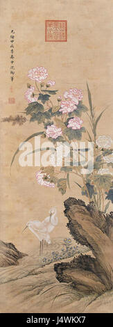 Il dipinto dell'imperatrice vedova Cixi è un'opera d'arte significativa che raffigura il sovrano della Cina durante la dinastia Qing. Cixi era nota per la sua influenza politica e per il ruolo che ha svolto nella corte Qing. Foto Stock