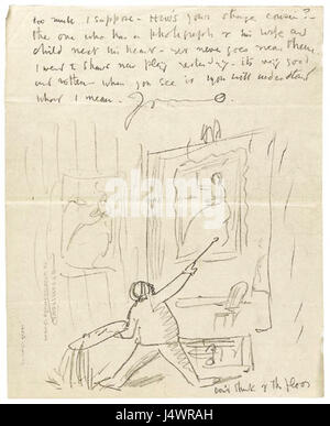 William Orpen illustrata una lettera a Hugh Lane per quanto riguarda omaggio a Manet Foto Stock