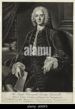 Il diritto Onorevole George Grenville, primo signore Commissario dell'Admiralty (NYPL NYPG94 F149 419925) Foto Stock