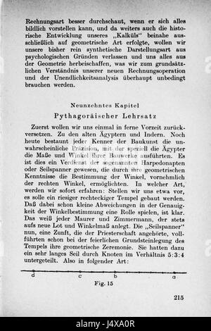 Questa pagina, 'Vom Einmaleins zum Integral Seite 215', è tratta da un libro di matematica che copre la progressione dal calcolo aritmetico di base al calcolo integrale. La pagina presenta esercizi relativi al calcolo, progettati per costruire la comprensione dai concetti fondamentali. Foto Stock
