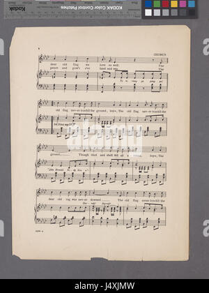 Questo titolo si riferisce a un'immagine o a un evento che simboleggia la resilienza, probabilmente associata alla vecchia bandiera che non cade mai durante un momento storico, come documentato da NYPL Hades. Foto Stock