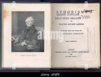 Walter savage landor Foto Stock