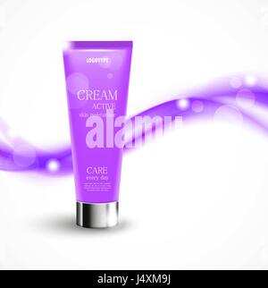 Crema idratante della pelle cosmetici modello ads Illustrazione Vettoriale